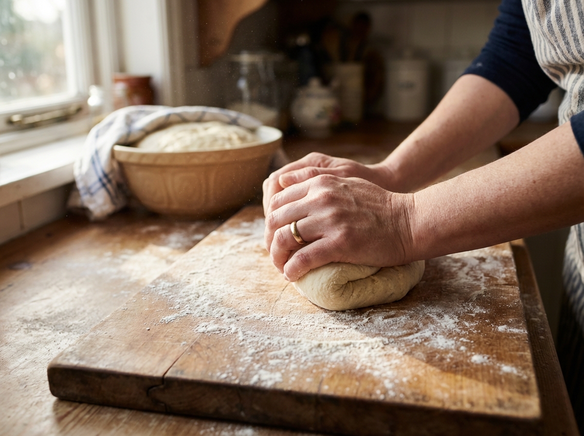 Fresh baked bread loaves for farmers market display