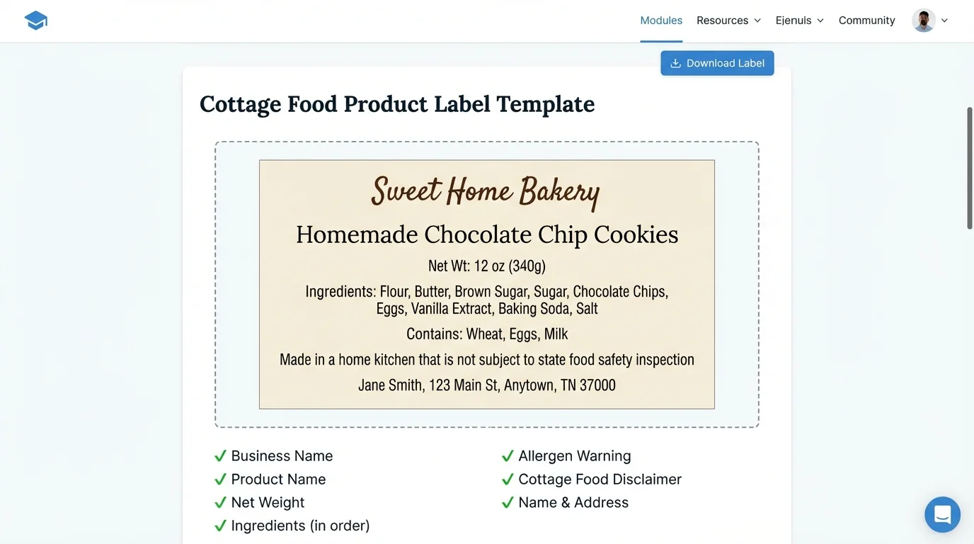Product Label Template