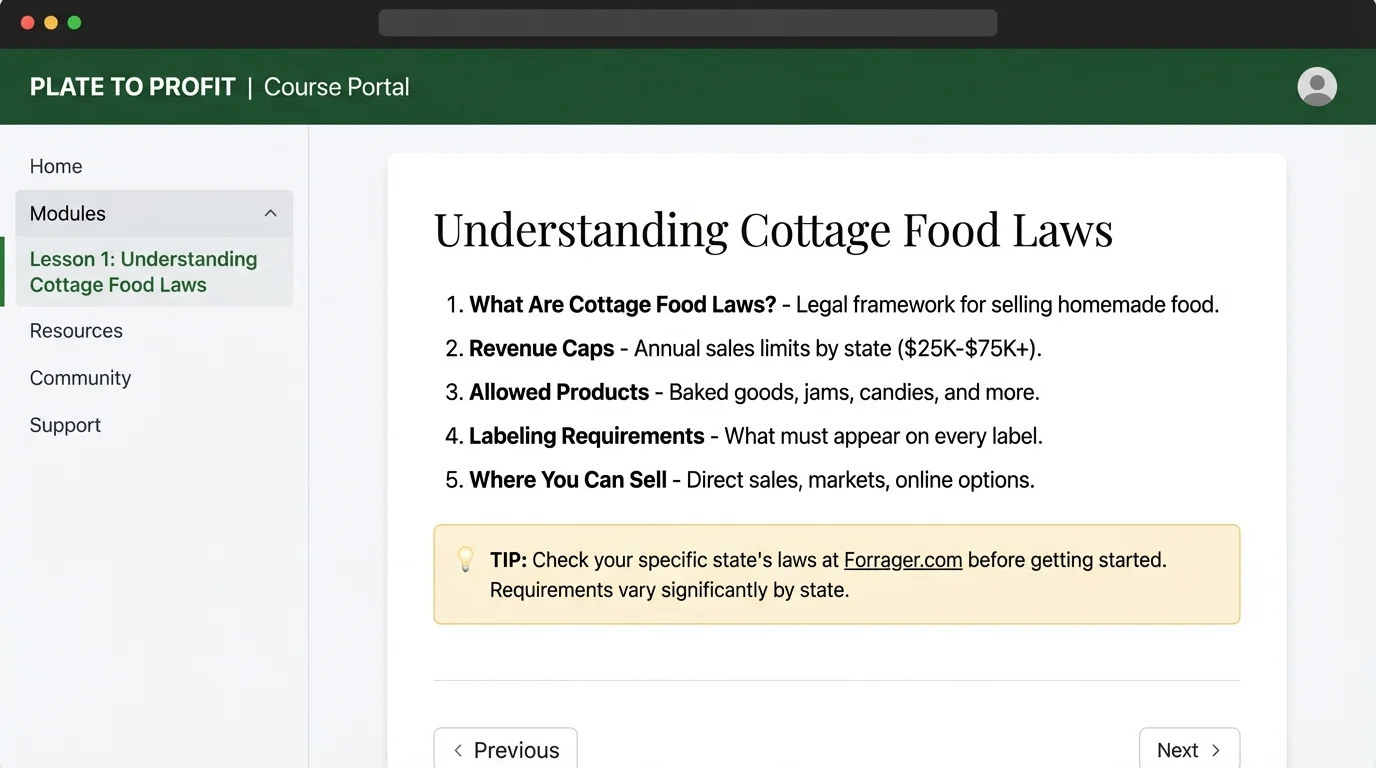 Lesson: Cottage Food Laws in Your State