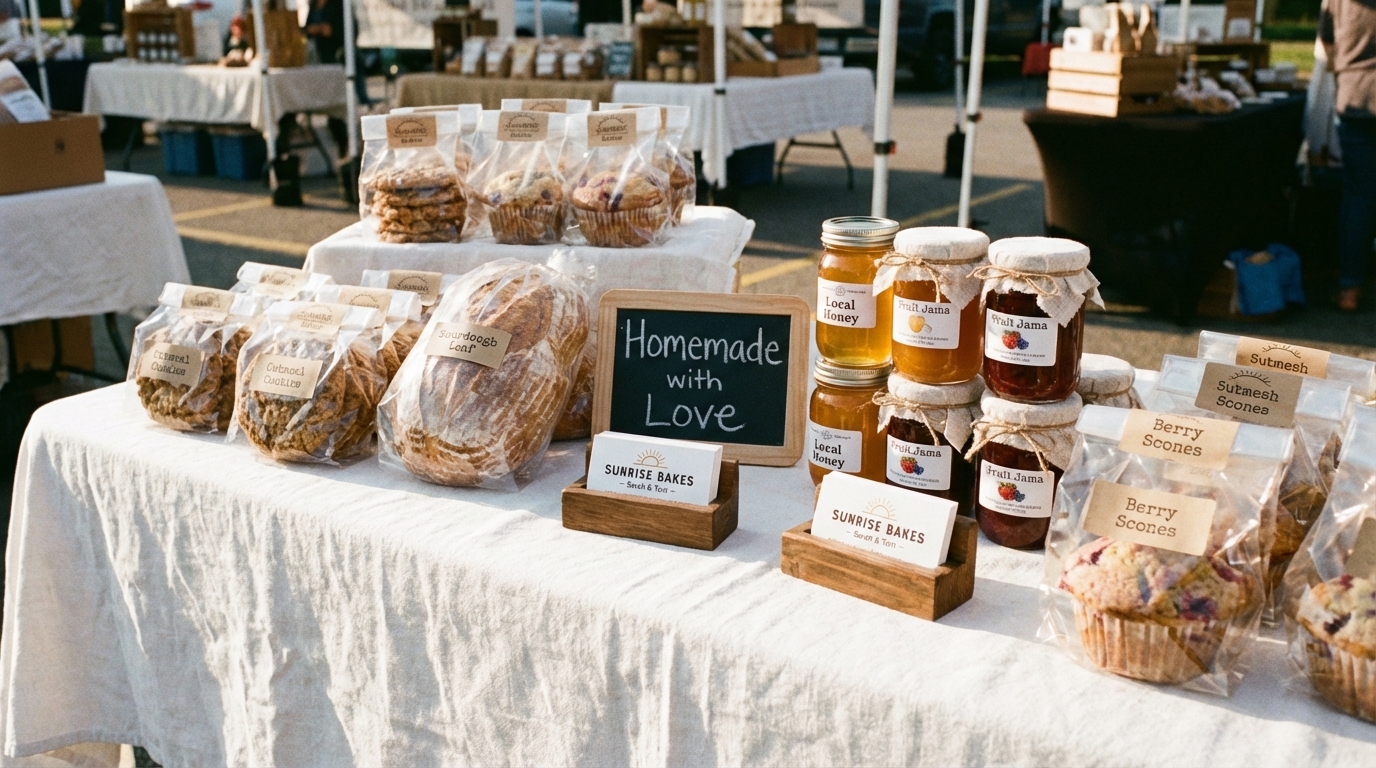 Beautifully packaged homemade cookies and baked goods